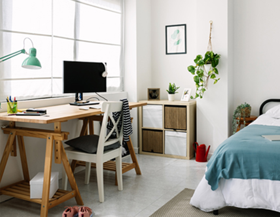 decorar dormitorio con muebles alquilados